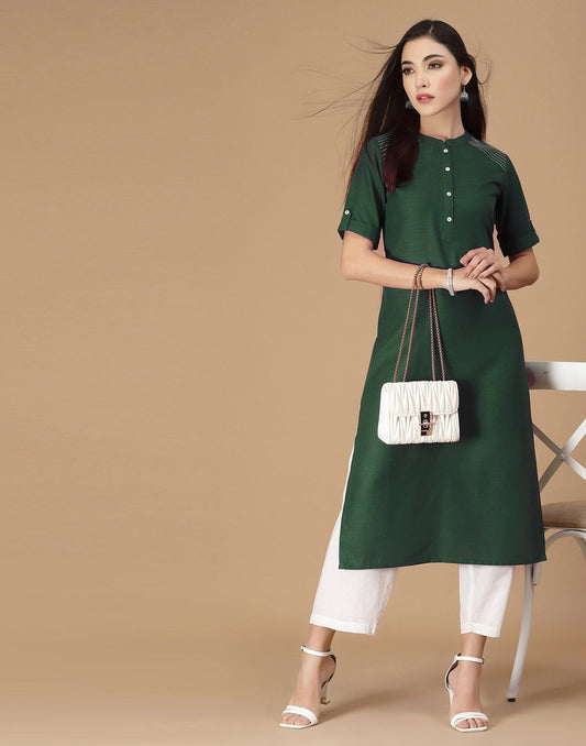 Green Embroidered Kurti | Sudathi