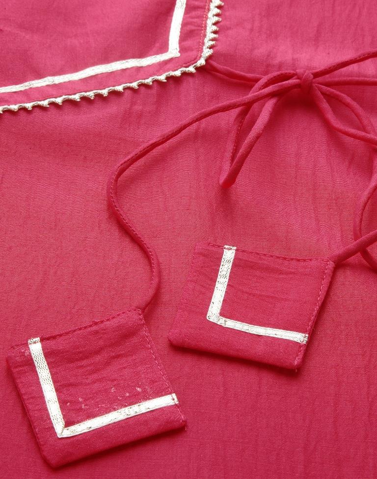 Pink Chinnon Plain Straight Kurta | Sudathi