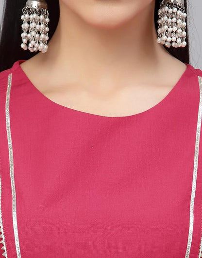 Pink Chinnon Plain Straight Kurta | Sudathi