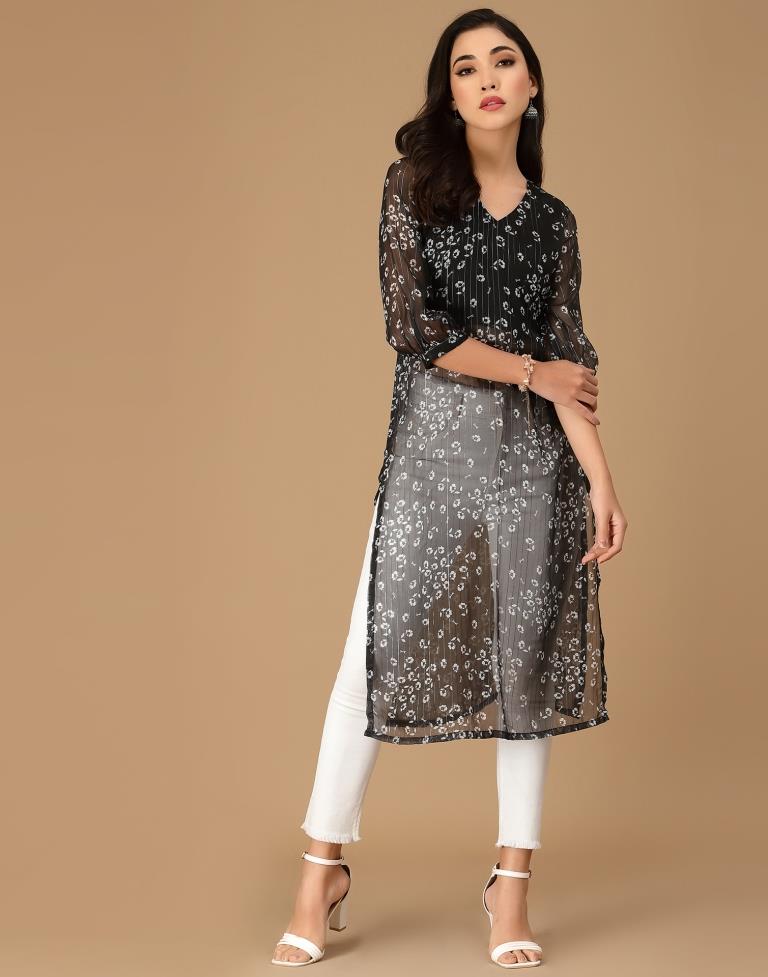 Black Printed Kurti | Sudathi