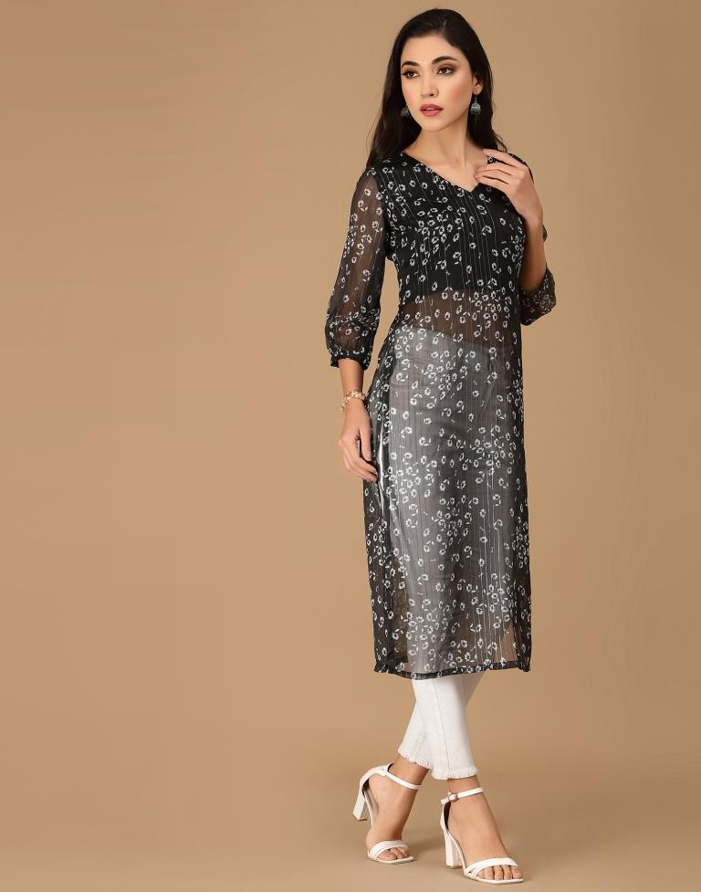 Black Printed Kurti | Sudathi