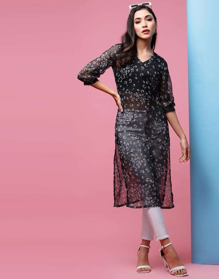 Black Printed Kurti | Sudathi