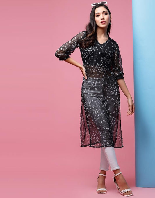 Black Printed Kurti | Sudathi