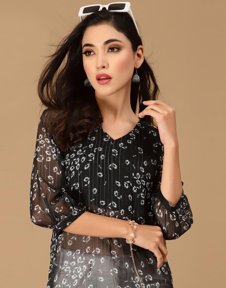 Black Printed Kurti | Sudathi