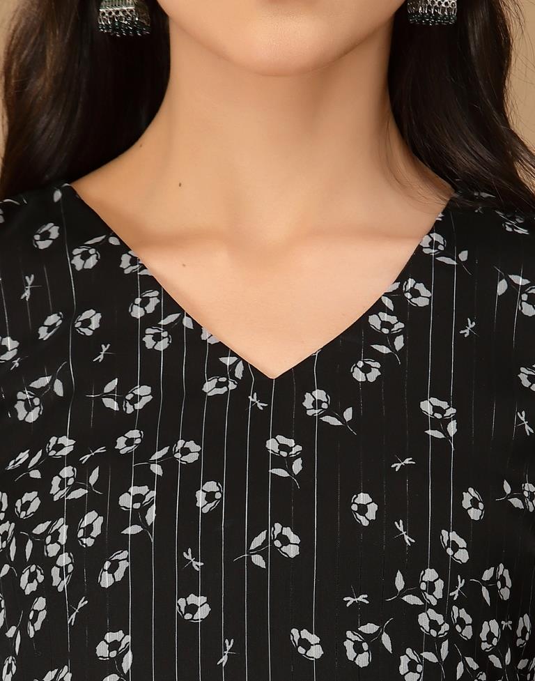 Black Printed Kurti | Sudathi