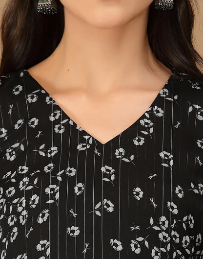 Black Printed Kurti | Sudathi