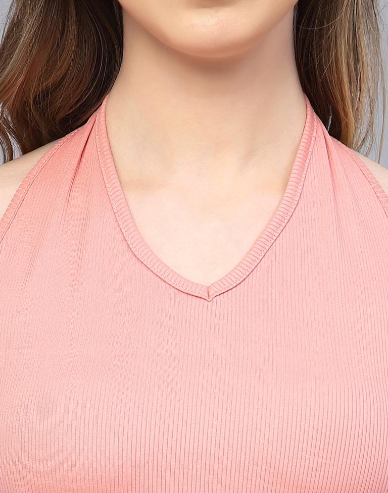 Peach Halter Neck Top | Leemboodi