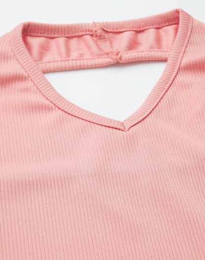 Peach Halter Neck Top | Leemboodi
