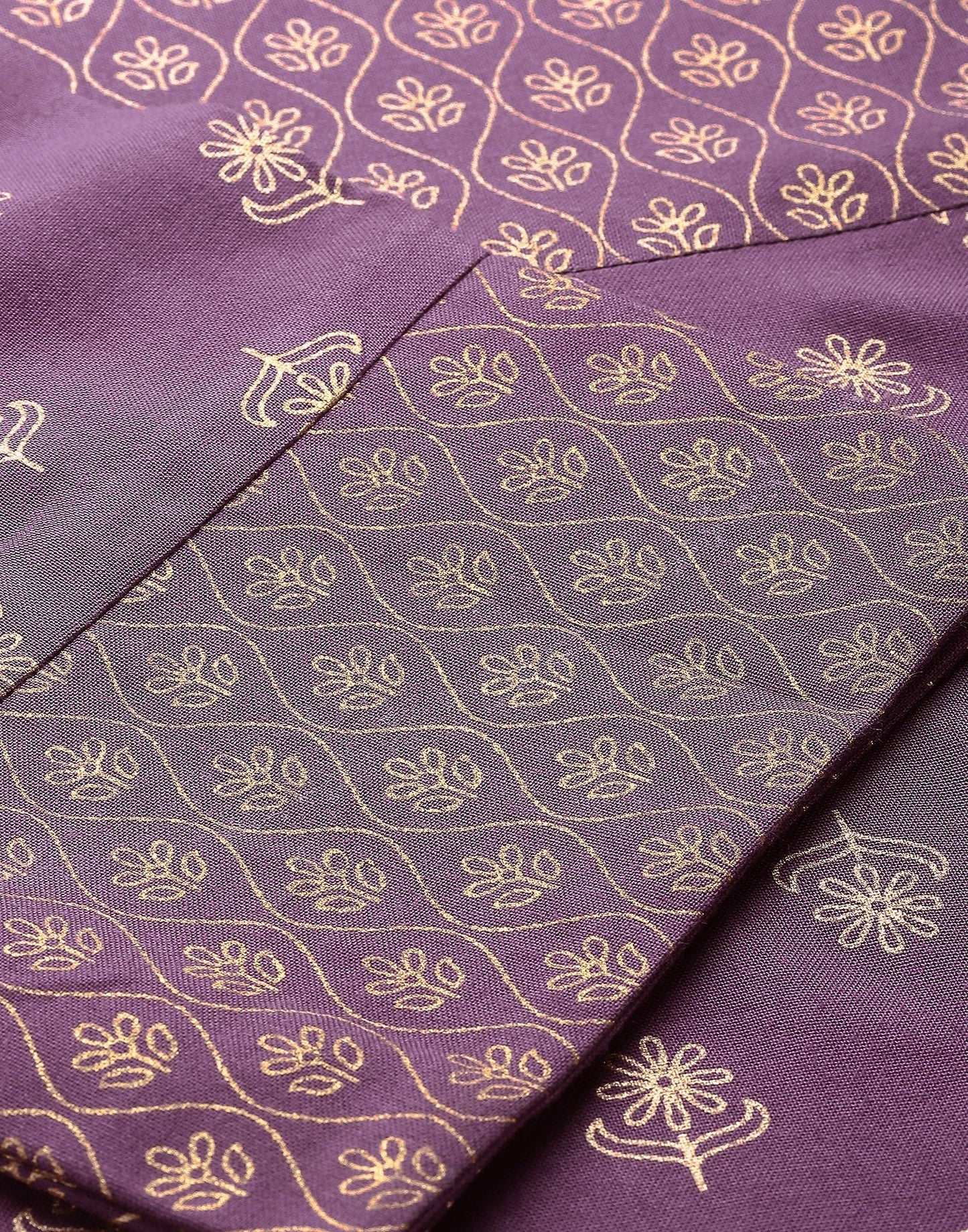 Lavender Printed Kurti With Pant Set | Leemboodi