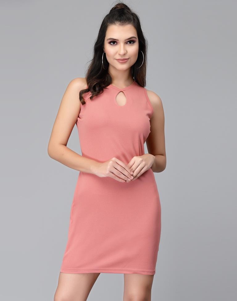 Light Pink Sleevless Bodycon | Leemboodi