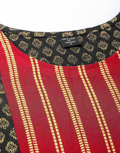 Black Printed Straight Kurta | Sudathi