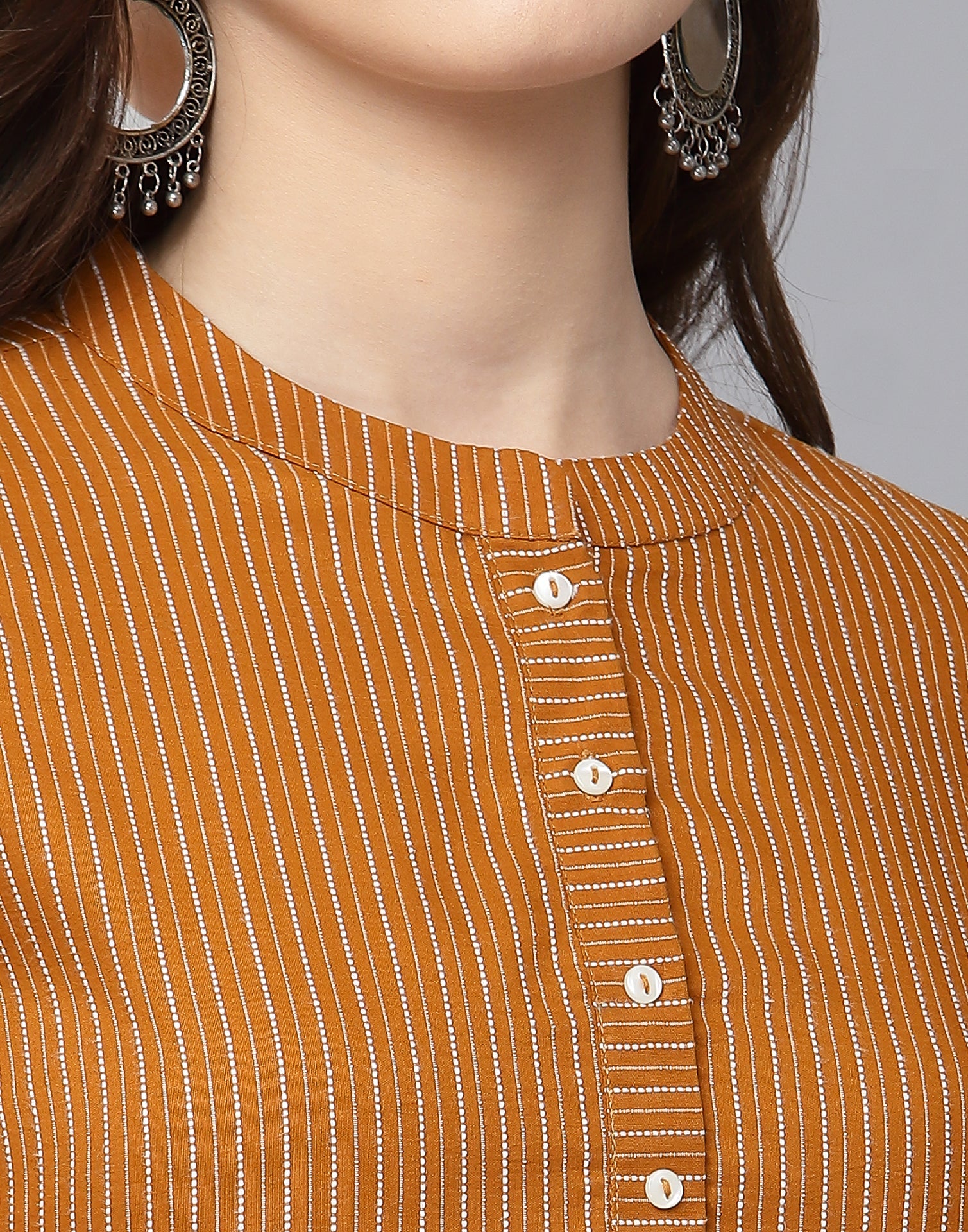 Mustard Woven Straight Kurti | Sudathi