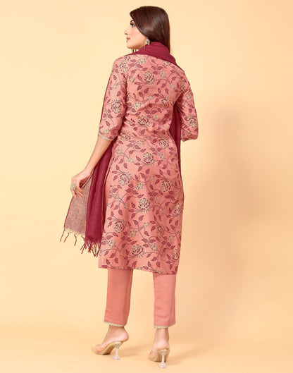 Coral Kurti With Pant And Dupatta | Leemboodi