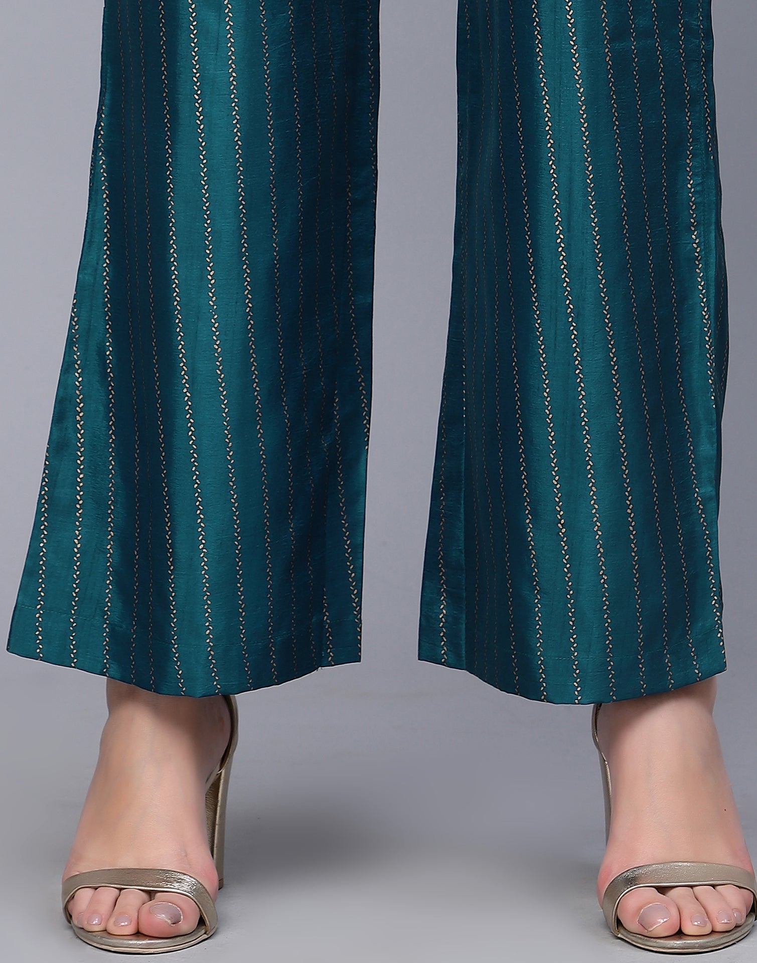 Teal Angarkha style Kurta With Pant Set | Leemboodi