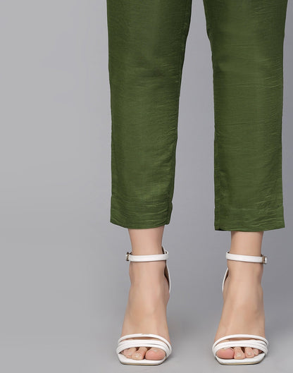 Green Kurti With Pant And Dupatta | Leemboodi