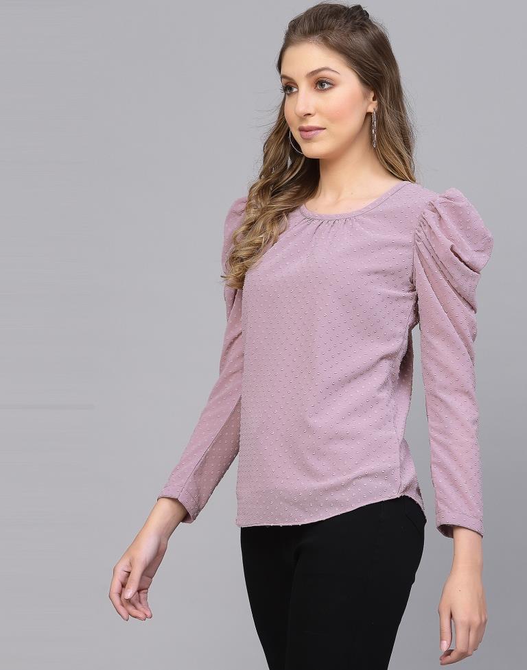 Lavender Mutton Sleeve Top | Sudathi