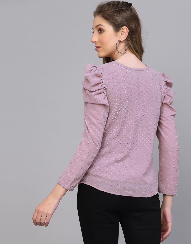 Lavender Mutton Sleeve Top | Sudathi