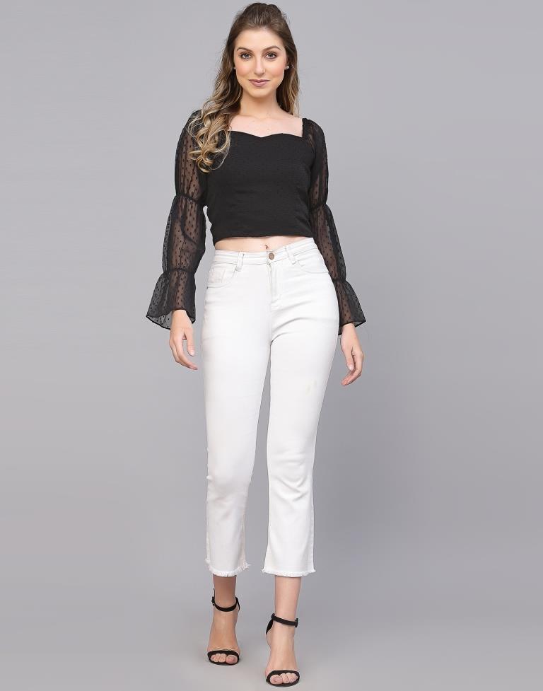 Black Rotto Butti Crop Top | Leemboodi