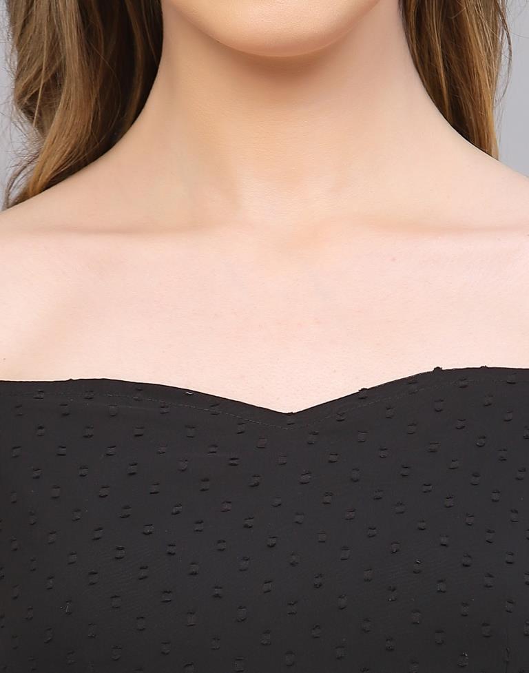 Black Rotto Butti Crop Top | Leemboodi