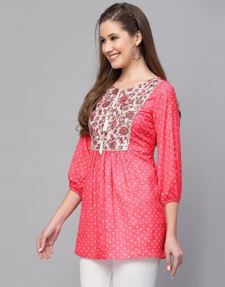 Pink Printed Tunic Top