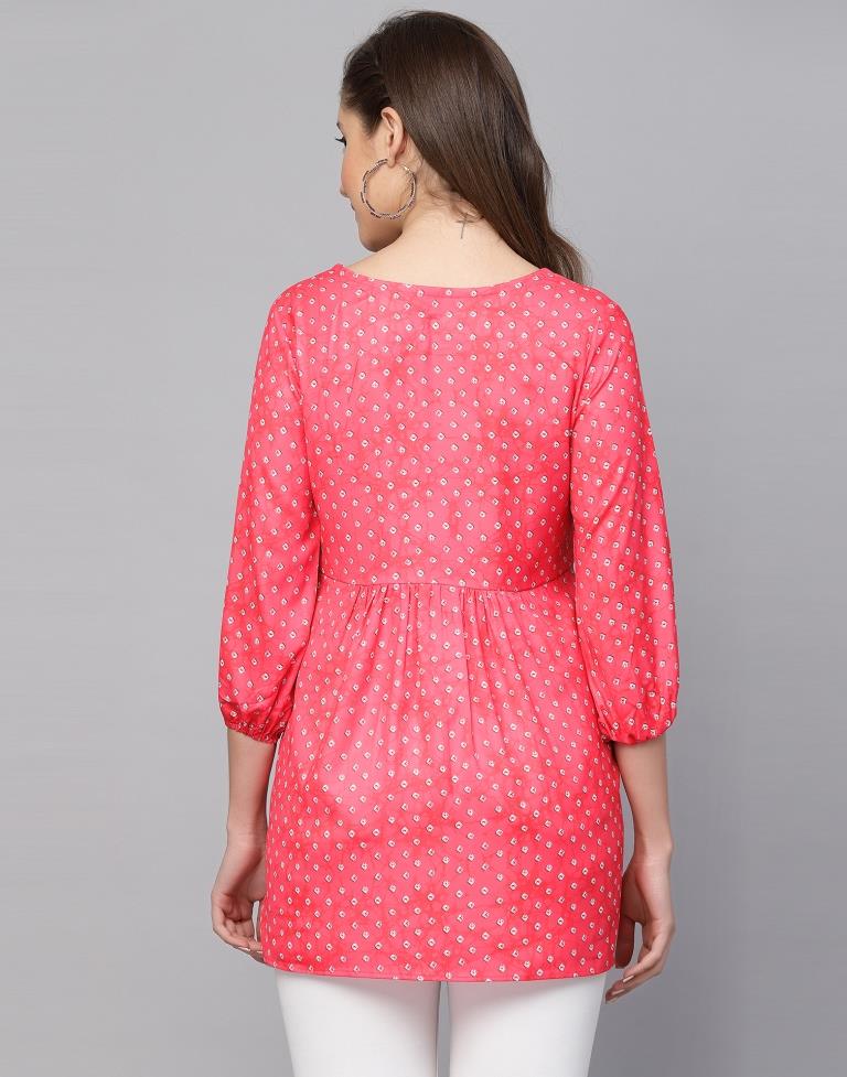 Pink Printed Tunic Top