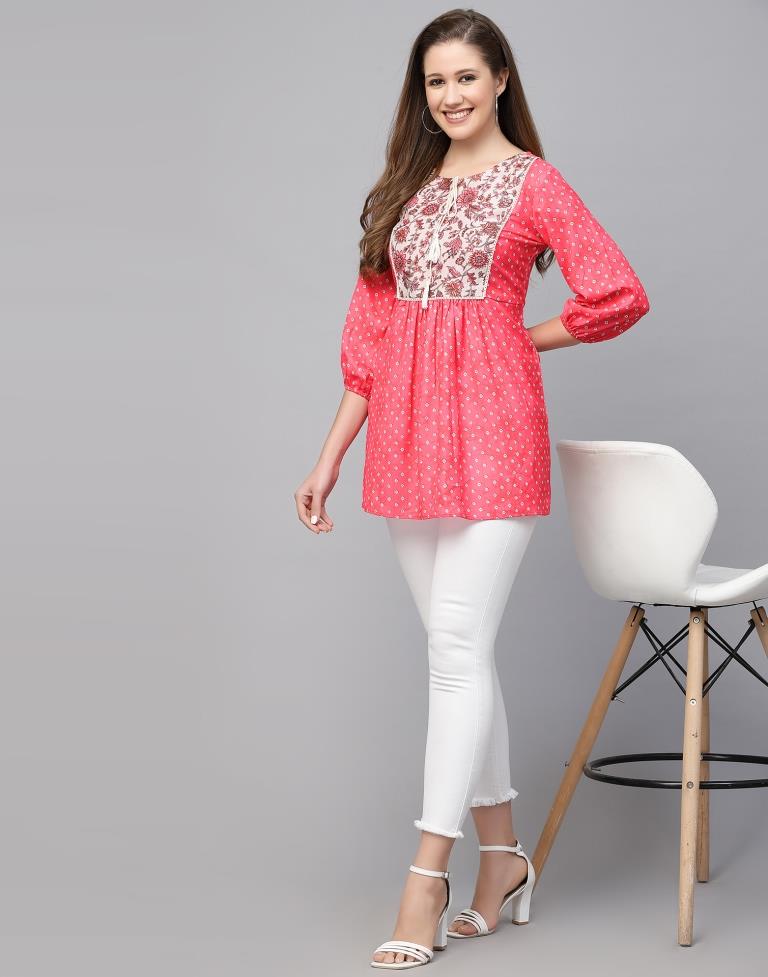 Pink Printed Tunic Top