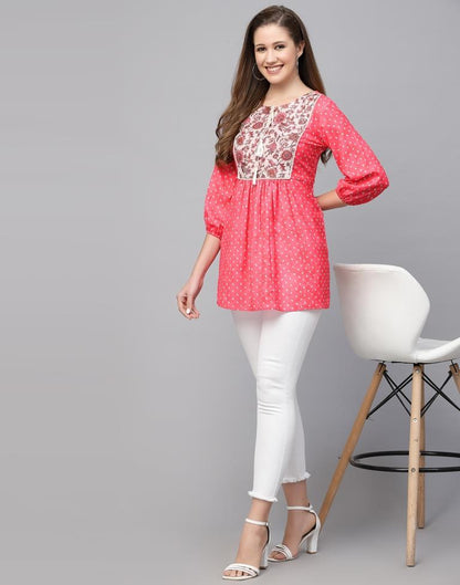Pink Printed Tunic Top