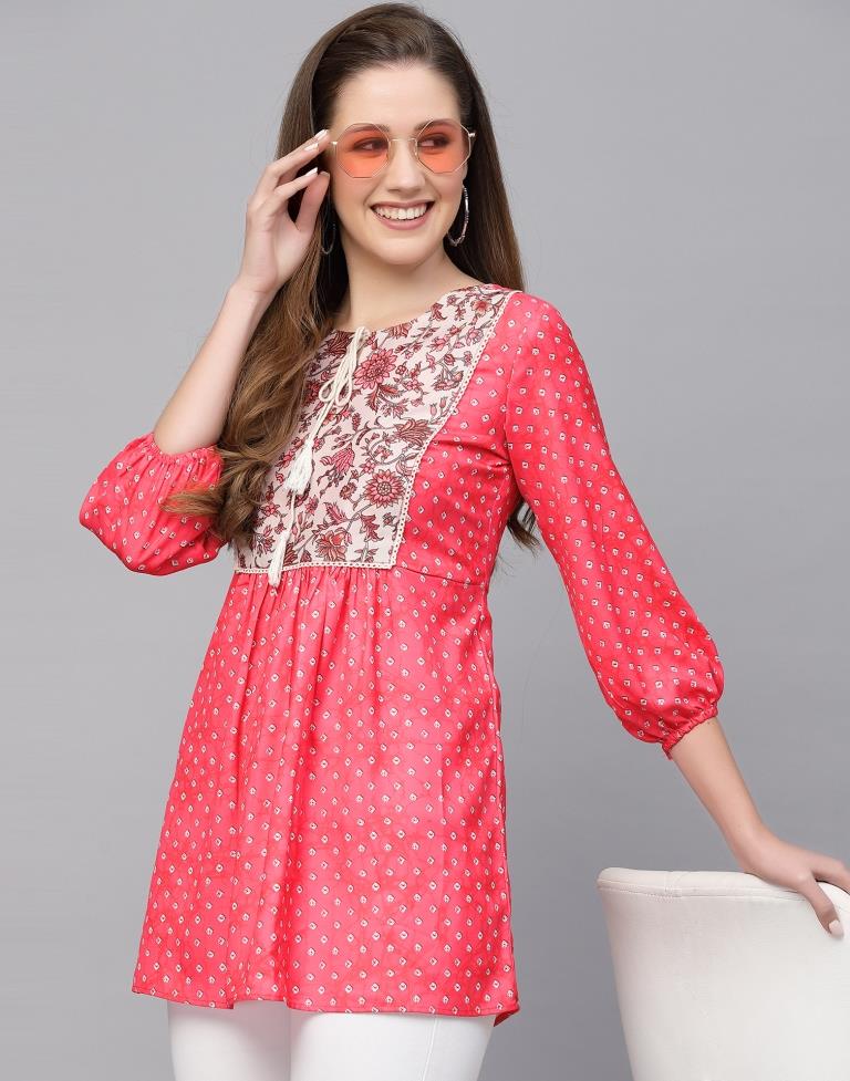 Pink Printed Tunic Top