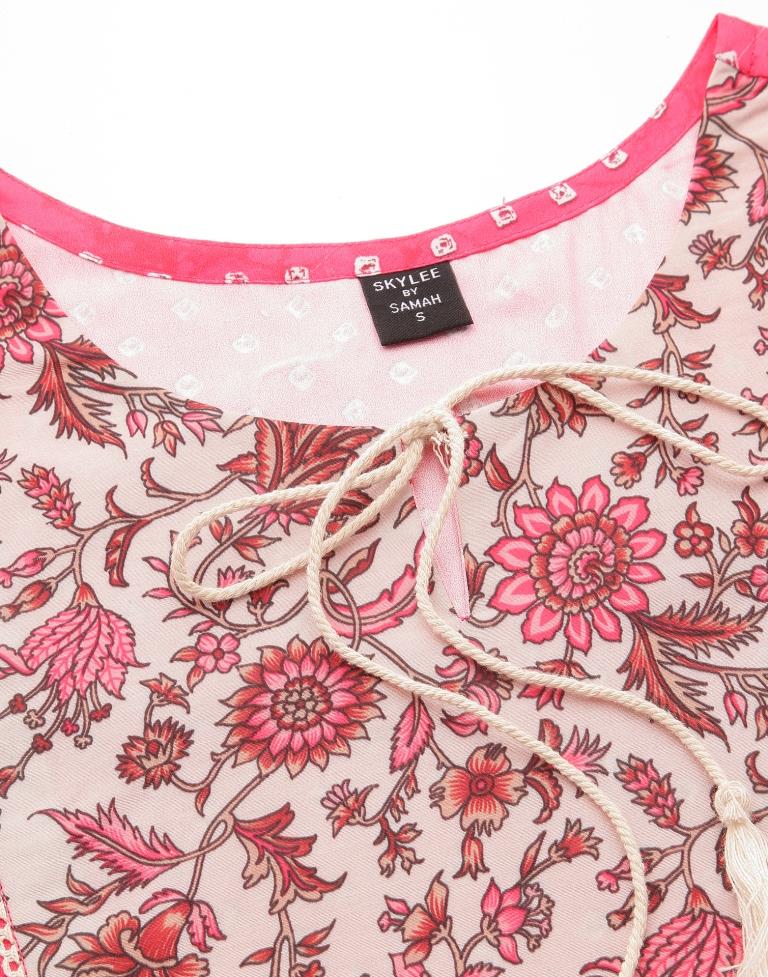 Pink Printed Tunic Top