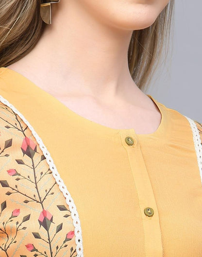 Yellow Straight Cut Short Kurti | Sudathi