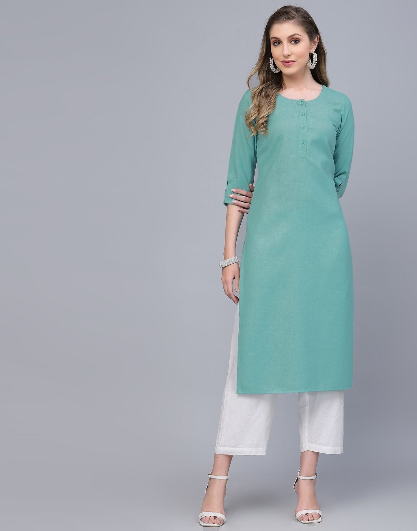 Light Green Cotton Kurti | Sudathi