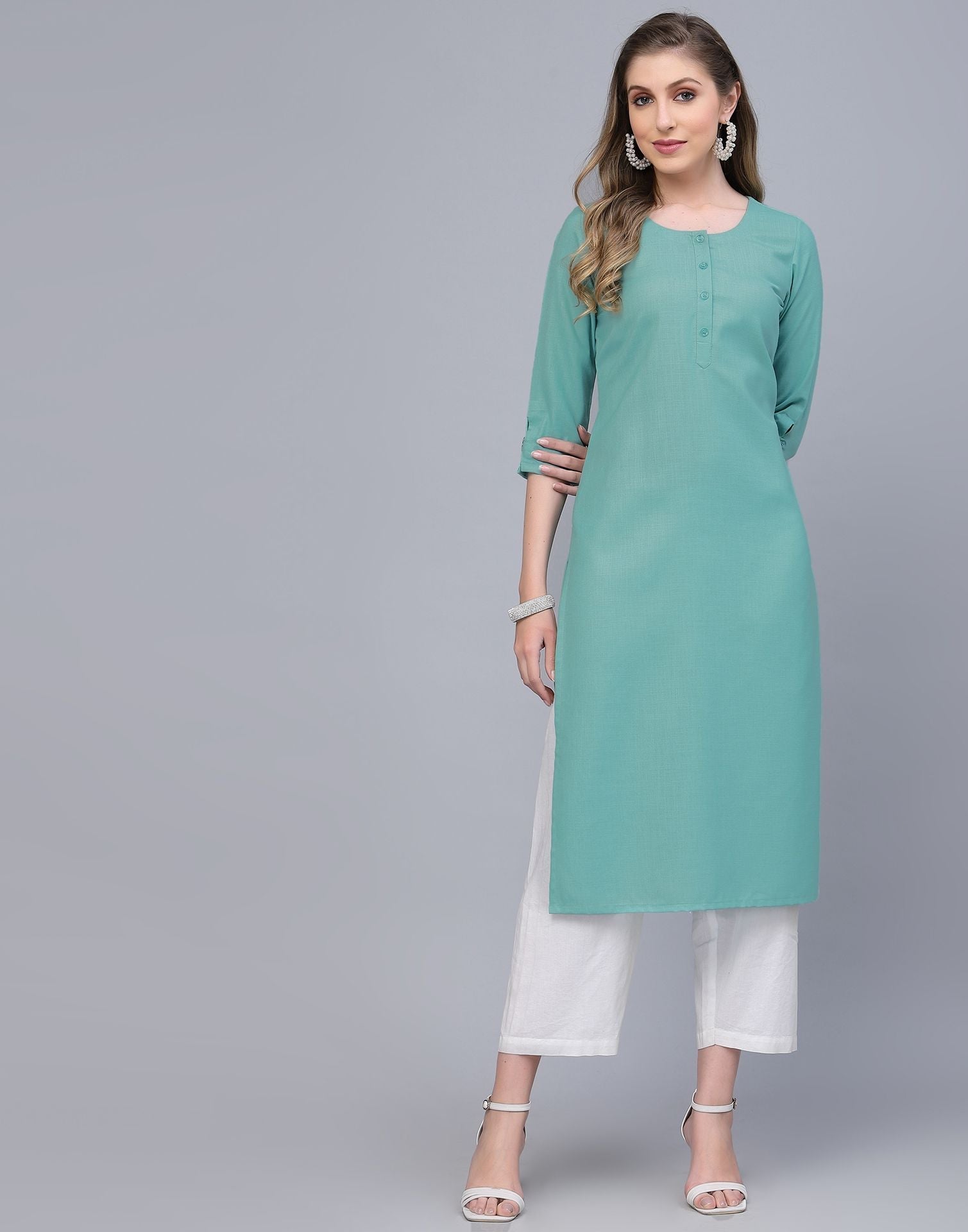 Light Green Cotton Kurti | Sudathi