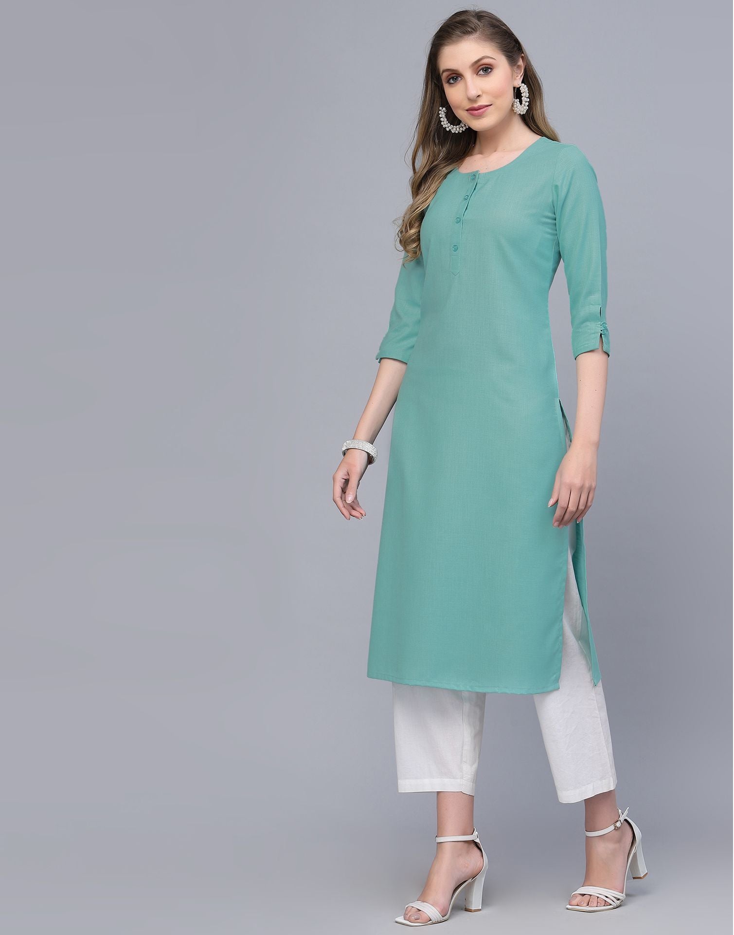 Light Green Cotton Kurti | Sudathi
