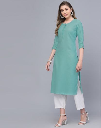 Light Green Cotton Kurti | Sudathi