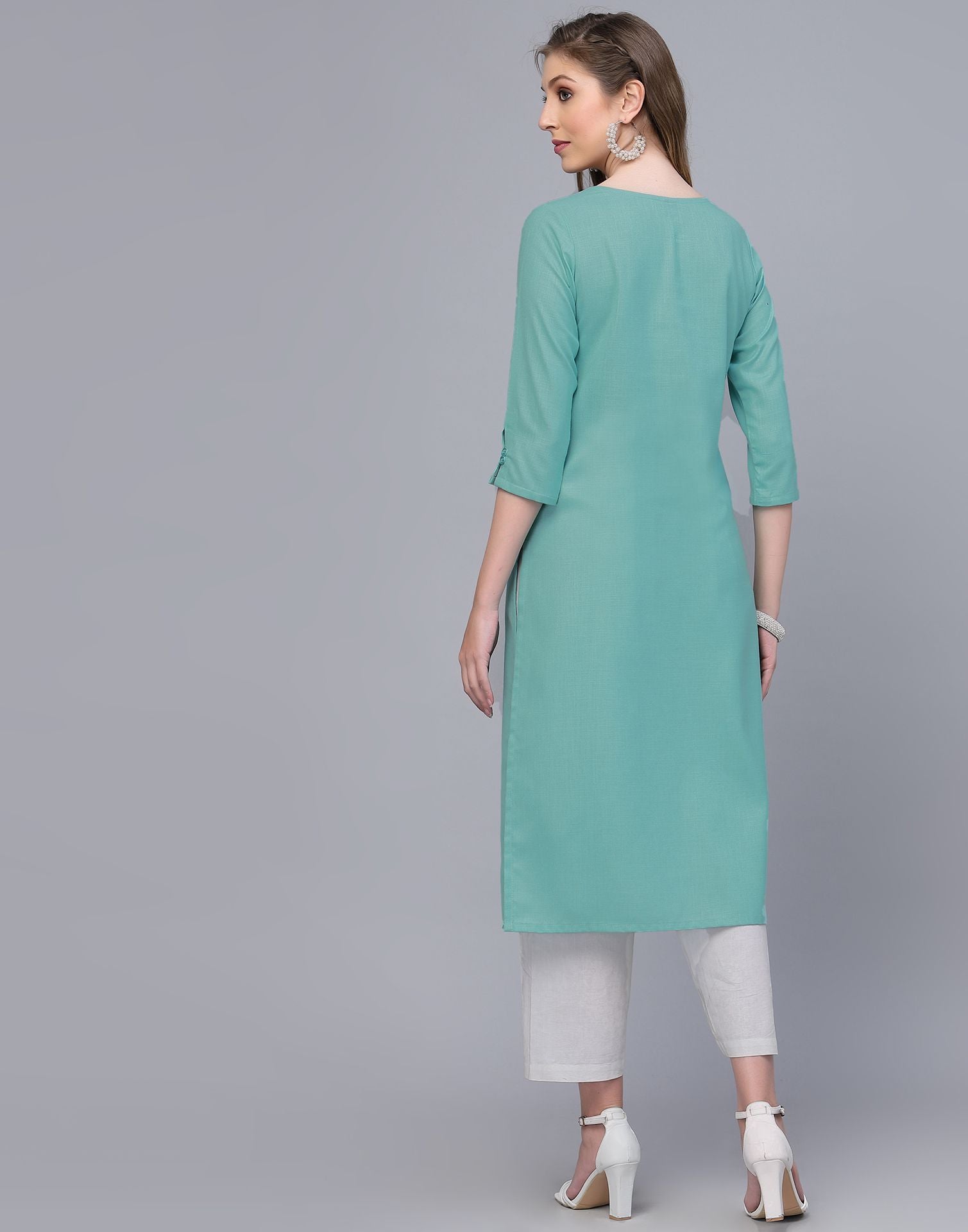 Light Green Cotton Kurti | Sudathi
