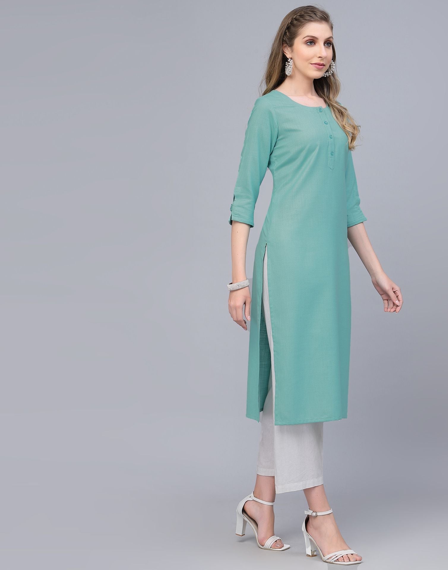 Light Green Cotton Kurti | Sudathi