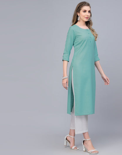 Light Green Cotton Kurti | Sudathi