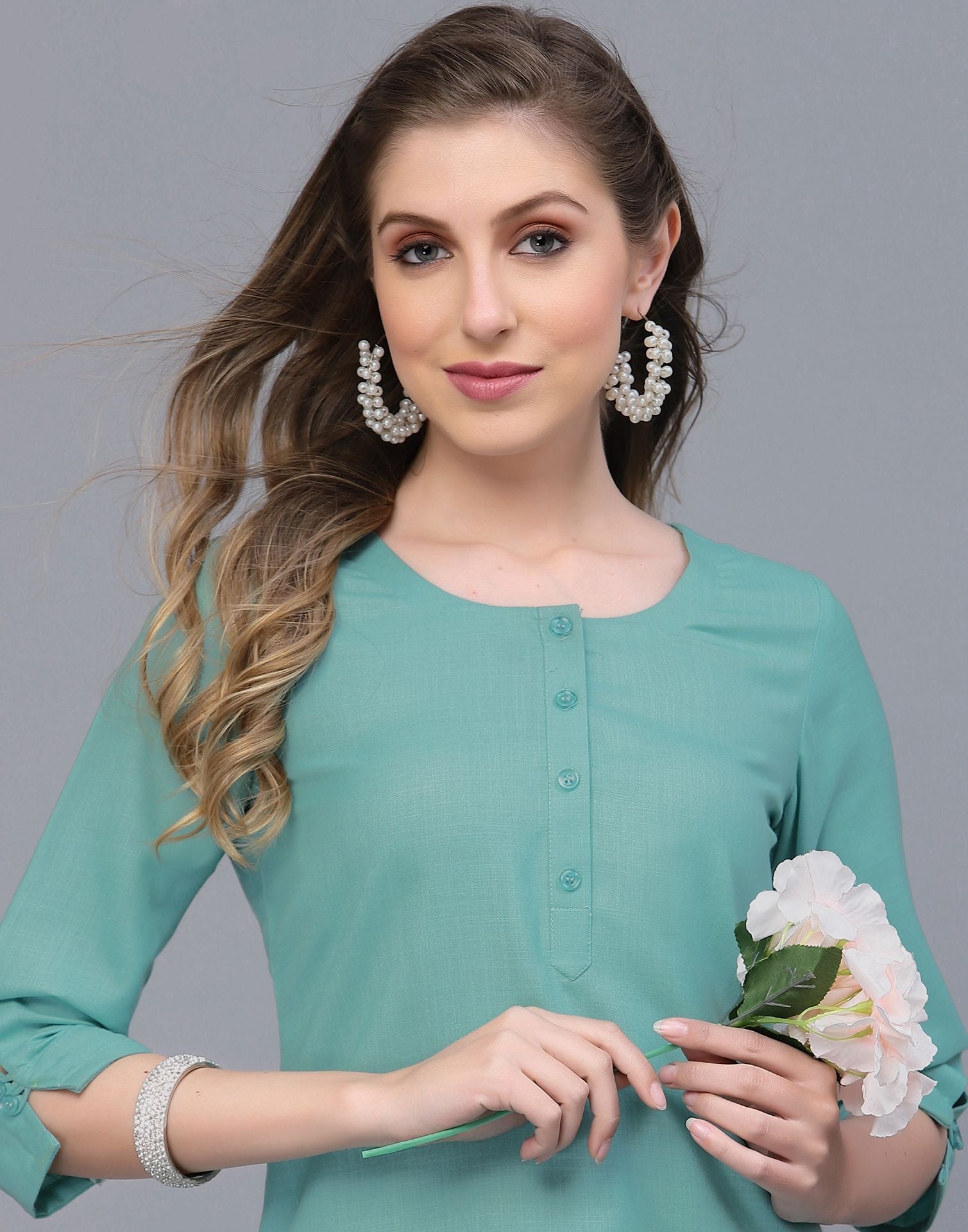 Light Green Cotton Kurti | Sudathi