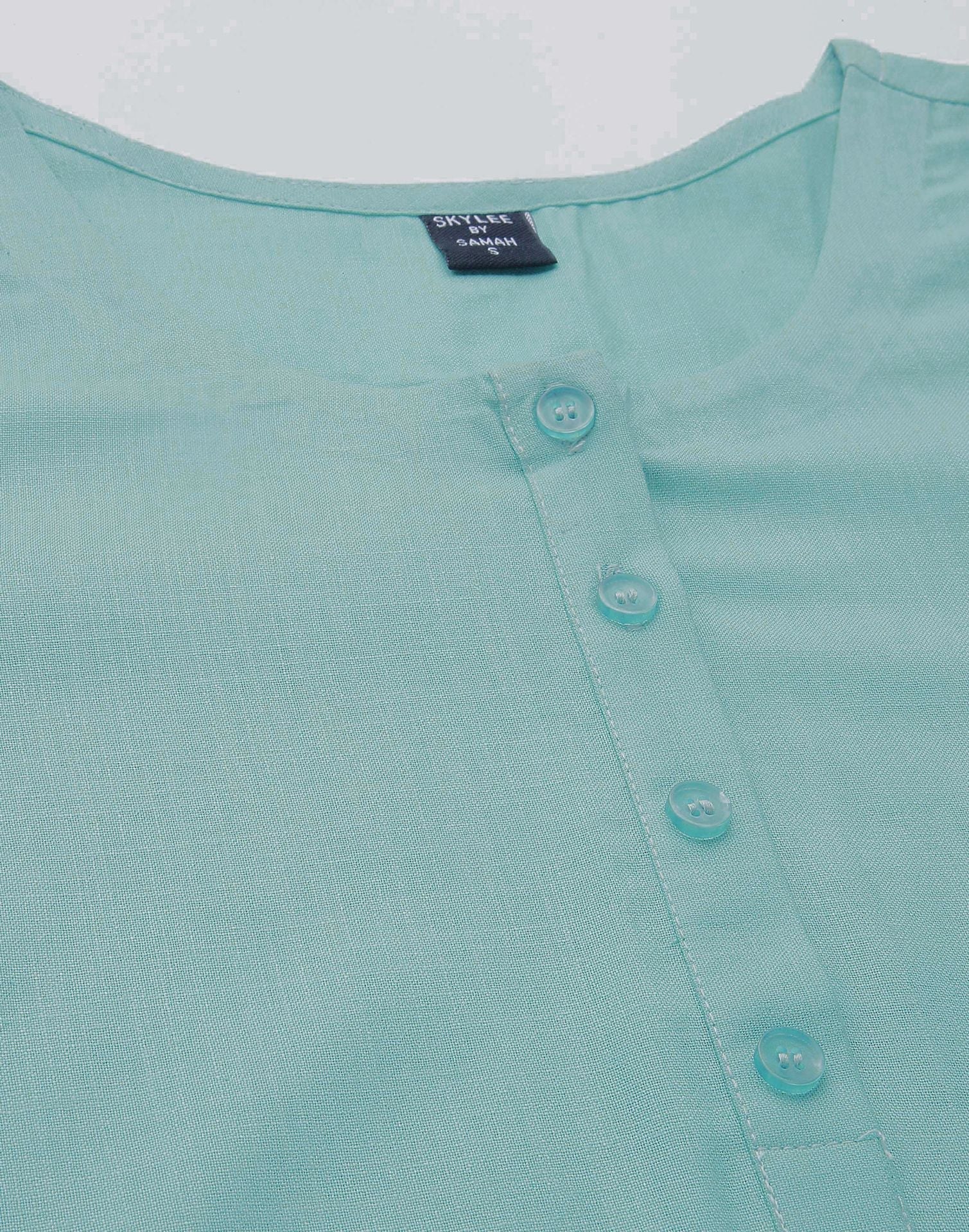 Light Green Cotton Kurti | Sudathi