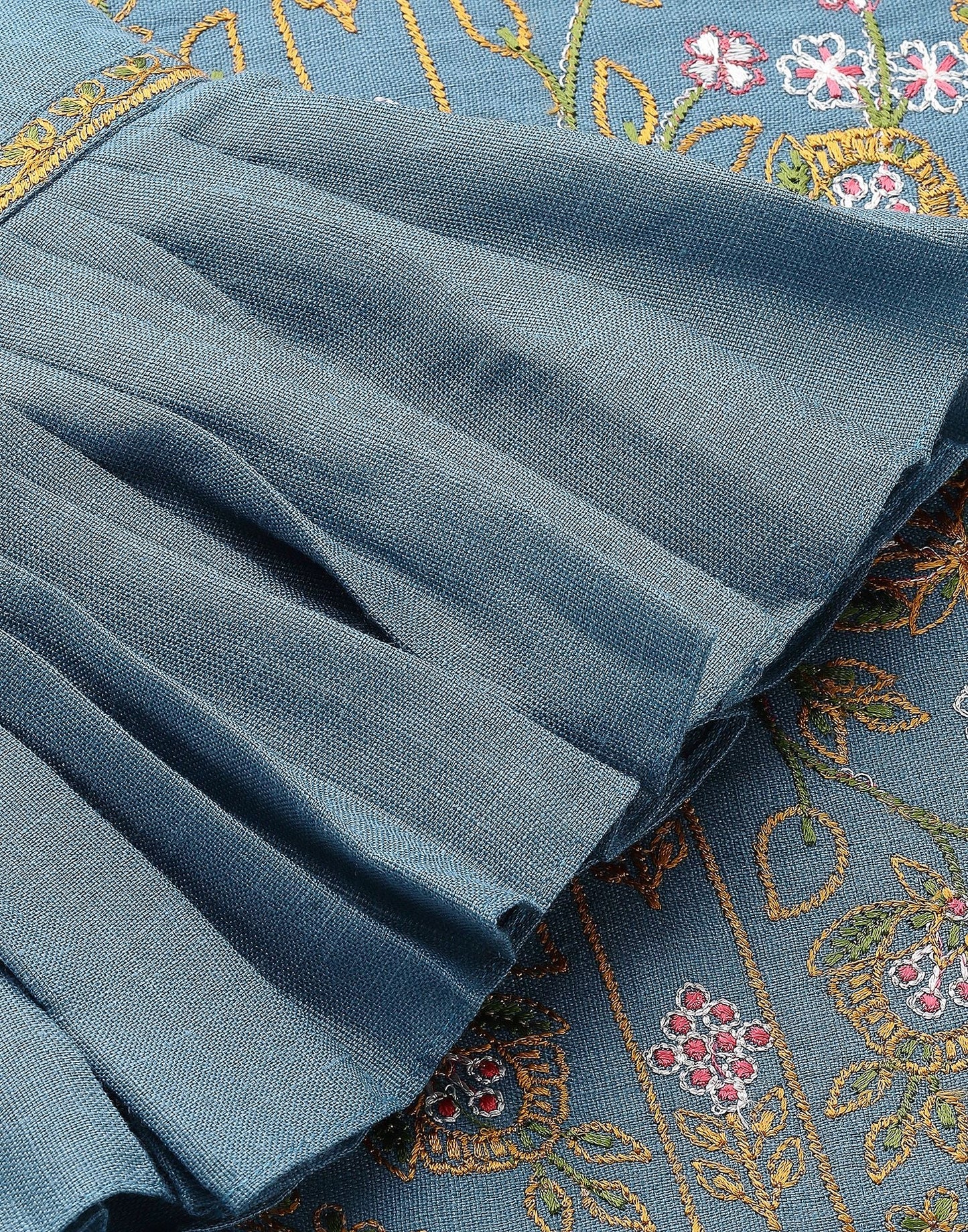 Blue Embroidered Kurti | Leemboodi