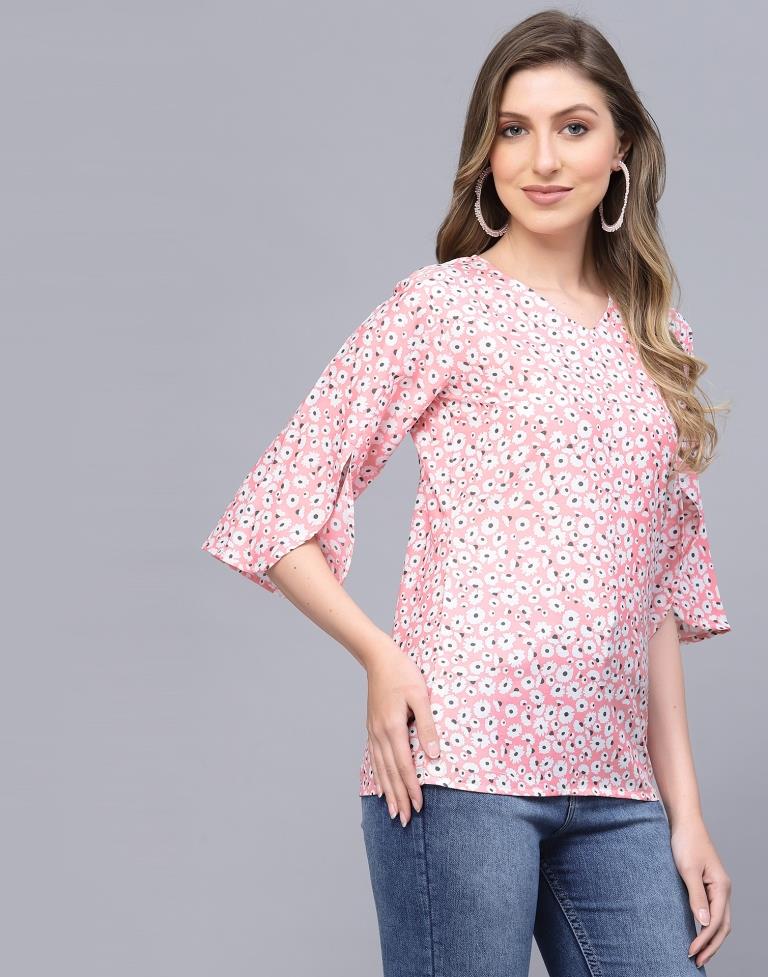 Light Pink Petal Sleeve Top | Leemboodi