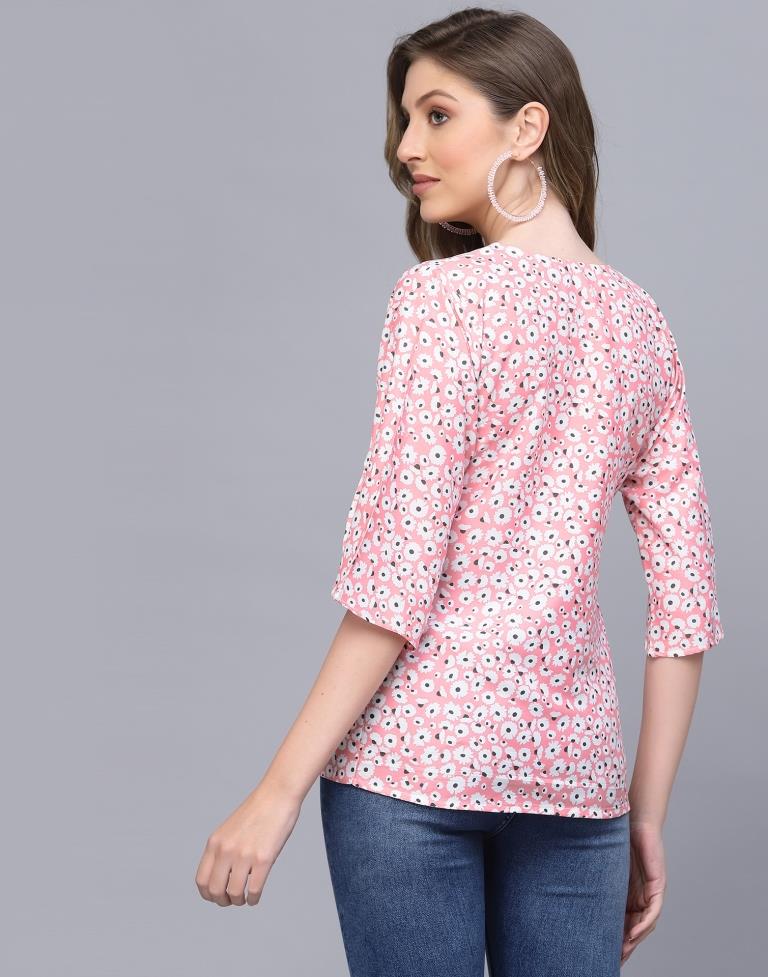 Light Pink Petal Sleeve Top | Leemboodi