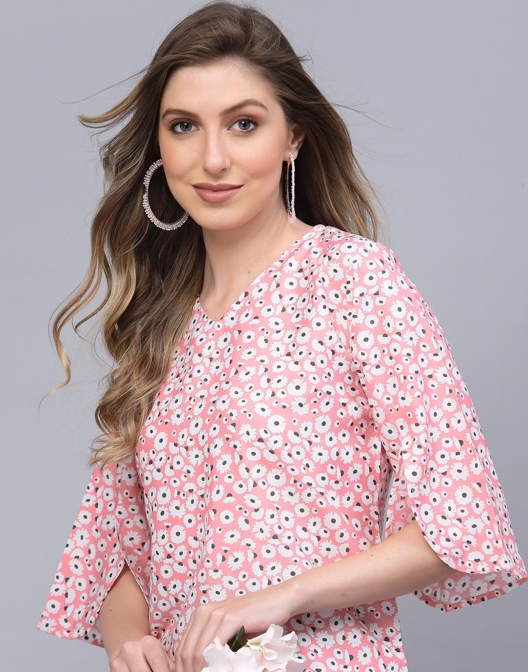 Light Pink Petal Sleeve Top | Leemboodi