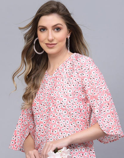 Light Pink Petal Sleeve Top | Leemboodi