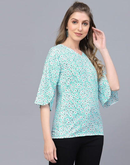 Light Turquoise Casual Top | Sudathi