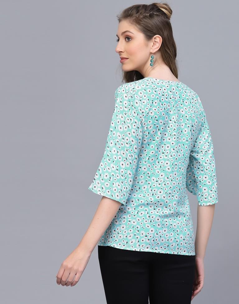 Light Turquoise Casual Top | Sudathi