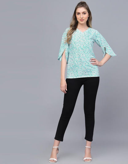 Light Turquoise Casual Top | Sudathi