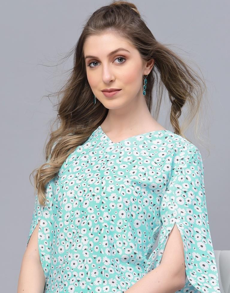 Light Turquoise Casual Top | Sudathi