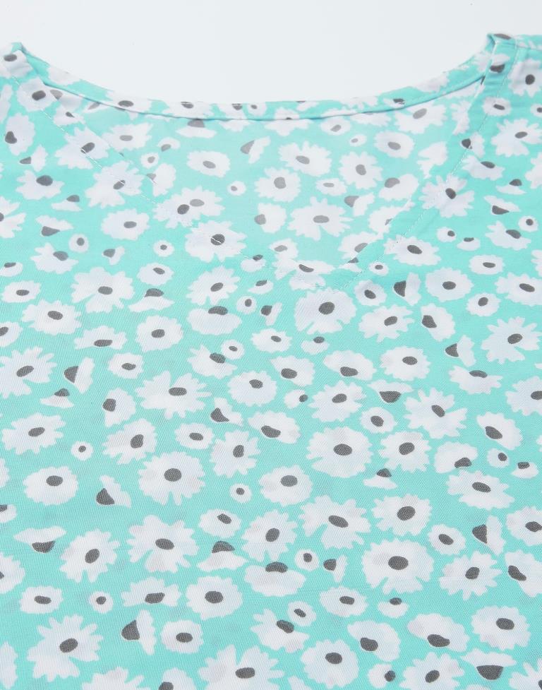 Light Turquoise Casual Top | Sudathi