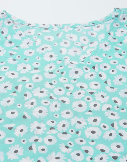 Light Turquoise Casual Top | Sudathi